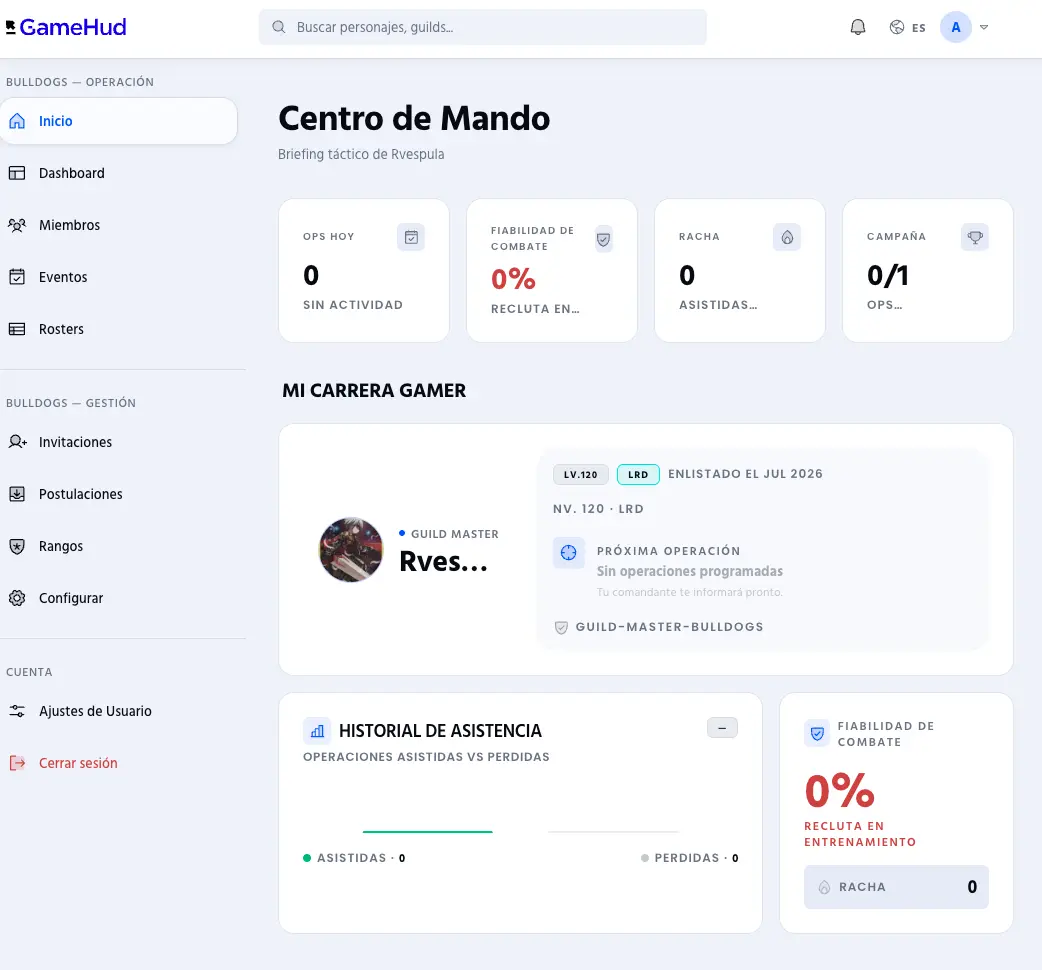 Vista previa de la Hoja de Servicio en GameHud